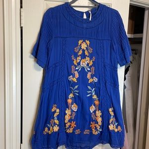 Free People Floral Embroidered Dress